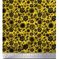 thumbnail image 1 of Soimoi Blue Rayon Crepe Fabric Artistic Floral Decor Fabric Printed Yard 46 Inch Wide, 1 of 3