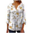 thumbnail image 2 of Blouses pour Femmes, T-shirt Imprimé Mode Manches 3/4 Blouse Col en V Hauts Décontractés, 2 of 5