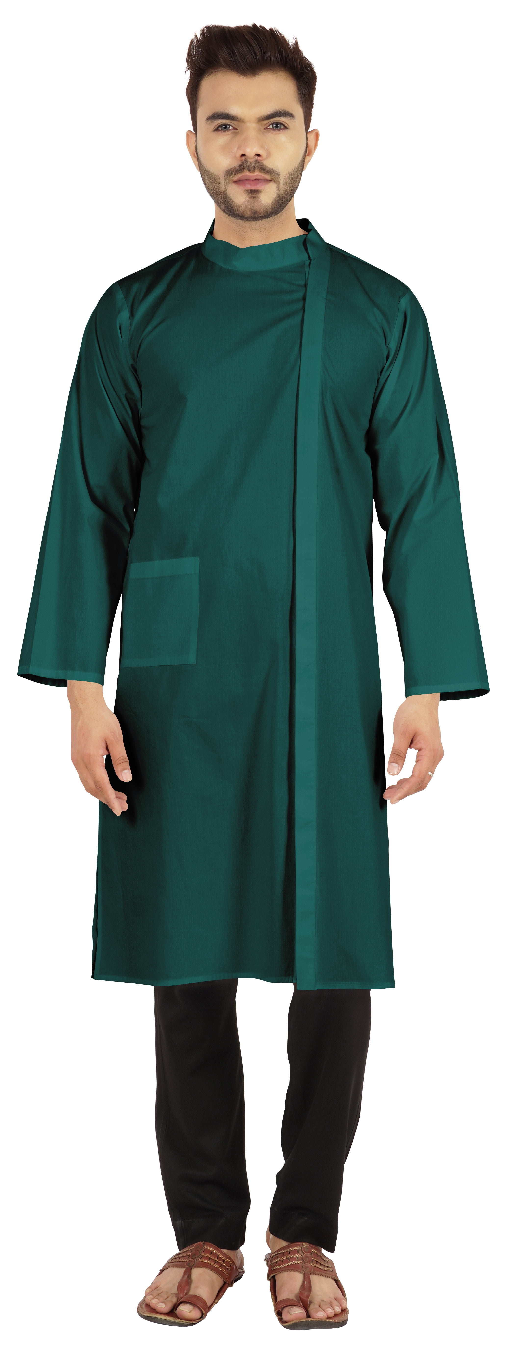 Atasi Indian Designer Kurta For Mens Party Wear Traditional Dress Solid Ethnic Long Shirt