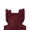 thumbnail image 4 of Kmbangi Girls Solid Color Suspender Skirt Sleeveless Square Collar Large Hem High Waist Dress with Ruffles, 4 of 9