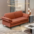 thumbnail image 3 of Costway Causeuse Moderne en Tissu Canapé 2 Places pour Petit Espace avec Pattes en Métal Rouge Rouille, 3 of 10
