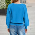 thumbnail image 4 of Longs Chandails pour Femmes Mode pour Femmes Col Rond à Boutons Manches Longues Hauts Unis Chandail à Enfiler Chandail Tendance et Confortable Vêtements d'Hiver Chandails d'Hiver pour Femmes, 4 of 8