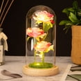 thumbnail image 4 of TopLLC Cadeau de la Saint-Valentin Veilleuse Led 3 Roses Abat-Jour en Verre Ornements, 4 of 6