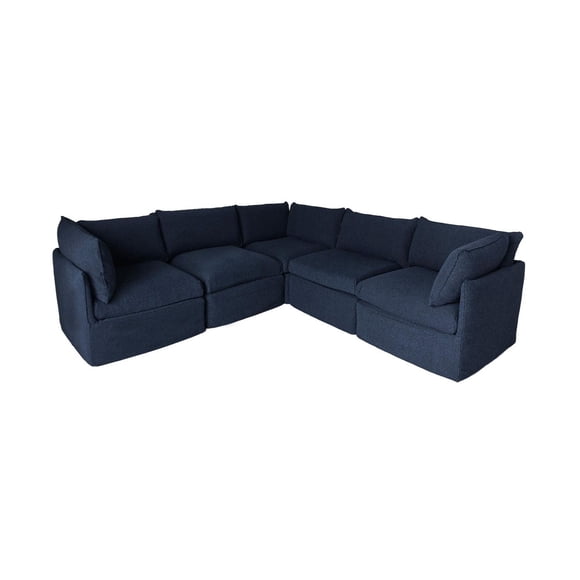 Patioflare Flexiform Modular L-Shape Patio Sofa Set, Blue