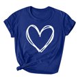 thumbnail image 2 of Styesk T-Shirts pour Femmes Confortables Doux Col Rond T-Shirts Chandail Mode Léger Manches Courtes T-shirt Saint-Valentin Graphique Décontracté Grande Taille Hauts Imprimé Cœur Hauts de Sortie, 2 of 3