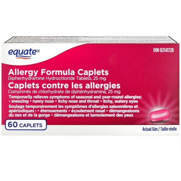 Equate Allergy Formula, Diphenhydramine Hydrochloride Tablets