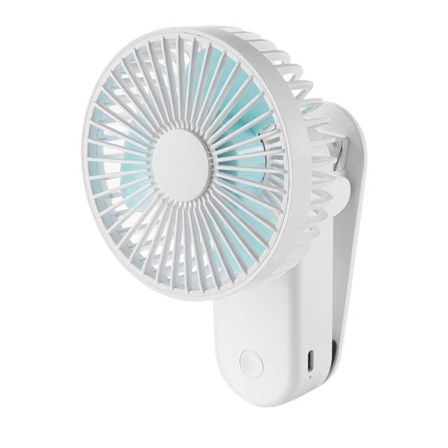 White Magnetic Clip Fan Usb Rechargeable 3 Wind Levels 90 Degree Rotation Quiet Desktop Portable For Home Bedroom