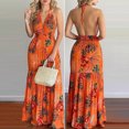 thumbnail image 4 of Kcodviy Robe Maxi Sans Manches à Imprimé Grande Taille Robe Nuisette Tropicale Femmes Plage Préado Décontractée Robes Dos Nu Robe pour Femme, 4 of 5