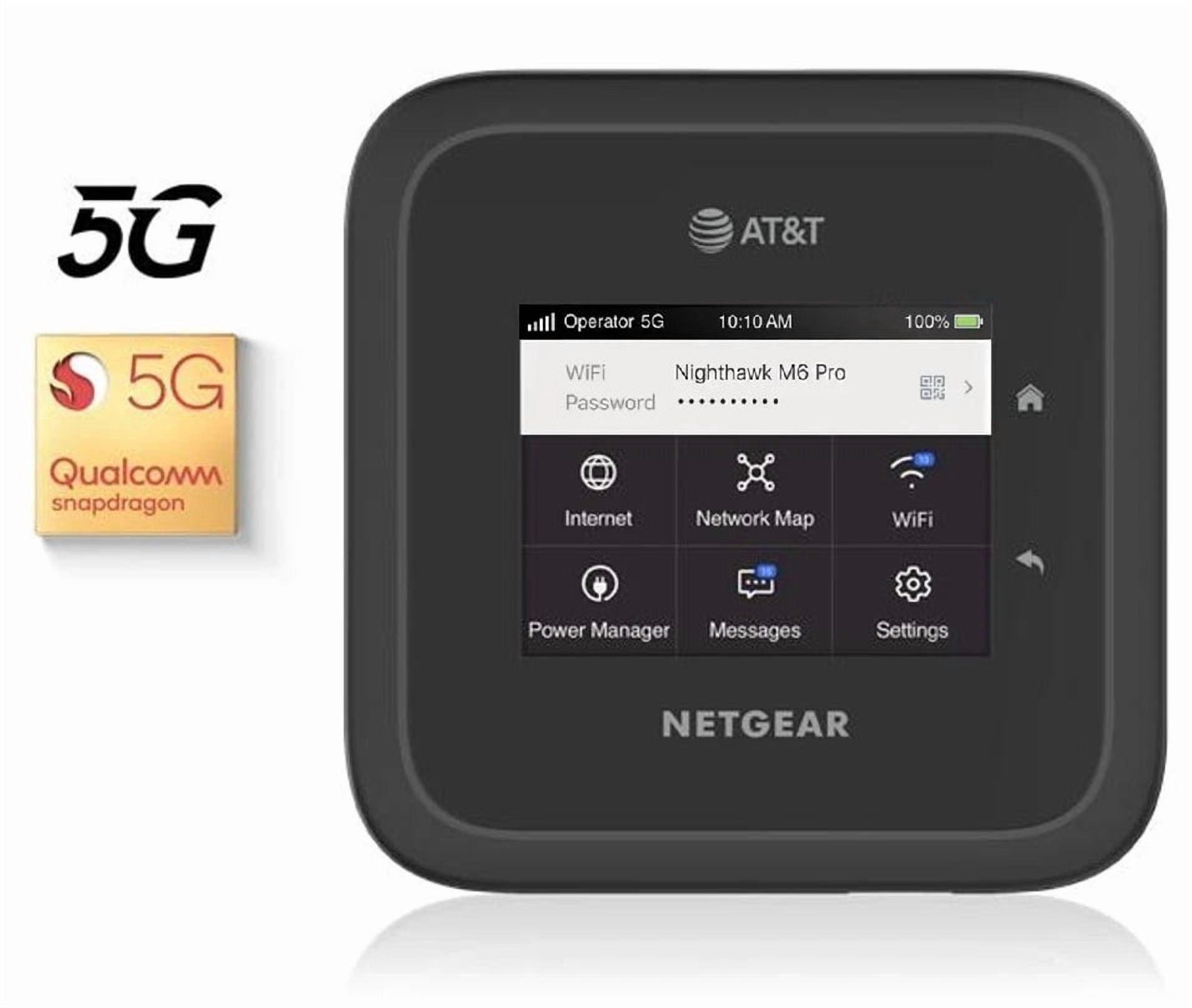 NETGEAR - Nighthawk M6 5G WiFi 6 Hotspot - Black (ATT Unlocked) AT&T, Verizon, Tmobile and more