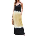 thumbnail image 1 of Women Colorblock Gradient Sleeveless V Neck Sling Maxi Dress, 1 of 5
