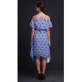 thumbnail image 2 of Bimba Blue Geometric Print Flutter Sleeve Womens Party Tunic Cold Shoulder Midi Dress - Large, 2 of 6