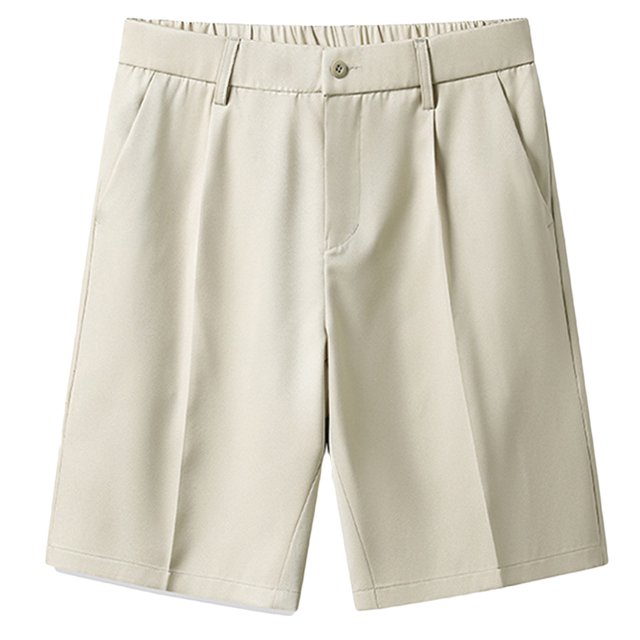 Birdeem Mens Solid Color Casual Five-Point Pants Suit Shorts Have Pockets Button Pants