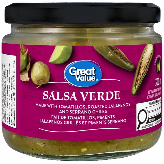 Great Value Salsa Verde - Inspired by Mexico - Made with Tomatillos, Roasted Jalapeños and Serrano Chiles