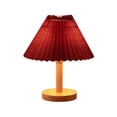 thumbnail image 2 of Table Lamp For Bedroom Infinitely Dimmable Nightstand Lamp With Umbellate Flaxen Fabric Shade For Living Room Office Dorm Solid Wood LED Bulb Included, 2 of 7