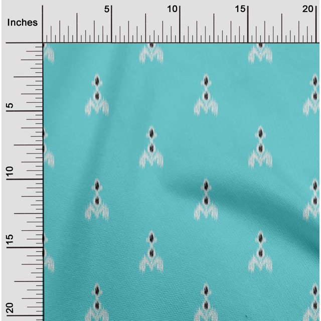 oneOone Polyester Lycra Fabric Ethnic Ikat Print Fabric BTY 56 Inch Wide