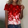 thumbnail image 2 of Dealovy T-Shirts pour Femmes Décontractés à Manches Courtes Tuniques Imprimées Col Ras du Cou Été Amples Confortables Blouses, 2 of 4