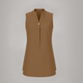thumbnail image 4 of Elvqul Robes pour Femmes Sans Manches Robes Mini Col en V Été Robes Brunes pour Femmes, 4 of 7