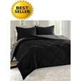 thumbnail image 1 of Elegant Comfort Black Microfiber Comforters, Full/Queen (3 Counts), 1 of 2