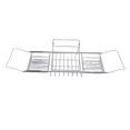 thumbnail image 1 of Panier de Baignoire Réglable et Extensible, Plateau de Baignoire Extra Grand Extensible en Acier Inoxydable avec Support pour Téléphone, Porte-Livres pour Étagère de Baignoire, Accessoires de Salle de Bain Pratiques pour Savon, 1 of 7