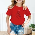 thumbnail image 2 of PMVFHDE Hauts Tube pour Filles T-Shirt à Manches Courtes pour Fille T-Shirt Fille T-Shirt Mignon pour Filles Hauts pour Fille Enfant T-Shirt Graphique Mignon à Col Rond à Manches Courtes T-Shirt d'Été Décontracté Rouge, 3-4 Ans, 2 of 5