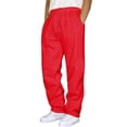 thumbnail image 1 of Men's Hop Casual Pants Solid Color Track Workout Trousers with Lace up and Pocket Design, 1 of 3