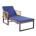 thumbnail image 4 of Costway Chaise Longue de Patio Rembourrée, Inclinable et Réglable, Bleu Marine, 800 Lb, 4 of 9