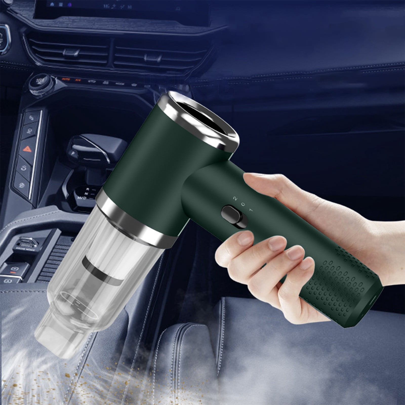 Cordless Car Vacuum Cleaner 9000Pa High Power Suction & Blower Dual Use - Handheld Mini Interior Auto Detail Cleaner with Brush Heads USB Rechargeable Green 1 Set