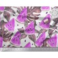 thumbnail image 3 of Soimoi Poly Georgette Fabric Monstera Leaves & Watermelon Fruits Printed Fabric 1 Yard 52 Inch Wide, 3 of 3