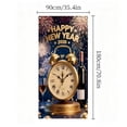 thumbnail image 3 of Qiulaii 1pcs Décorations de Rideau de Porte de Noël, Housse de Fond de Scène des Fêtes Imperméable, Décor Festif Réutilisable pour la Maison et la Vitrine 35*71 Po, 3 of 6