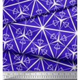 thumbnail image 2 of Soimoi Blue Moss Georgette Fabric Diamond & Triangle Geometric Printed Fabric 1 Yard 42 Inch Wide, 2 of 2