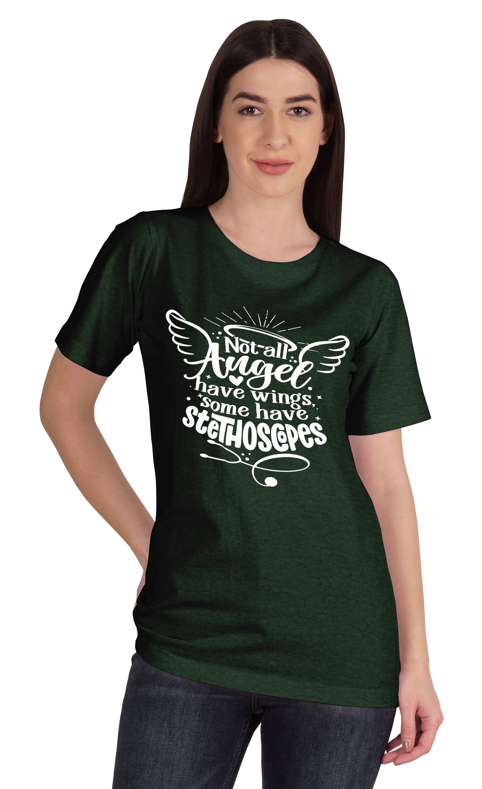 Inkmeso T-shirt Nurse pour Femmes Not All Angel Have Wings Some Have Stethoscopes