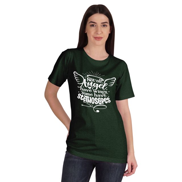 Inkmeso T-shirt Nurse pour Femmes Not All Angel Have Wings Some Have Stethoscopes