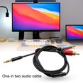 thumbnail image 1 of Audio Cable Practical High Fidelity Black 2 RCA 3.5mm Plug Jack Audio Line for Sound Box, 1 of 8