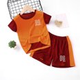 thumbnail image 2 of MIASHUI Ensemble de T-Shirt à Manches Courtes et Shorts en Maille Active pour Garçons, Rouge, 3-4 Ans, 2 of 3