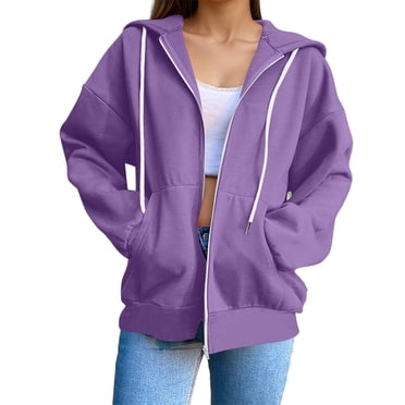 Aocisk Womens Hoodies and Sweatshirts Casual Long Sleeve Pullover Hoodie Lightweight Comfortable Fashion Top for Everyday Purple XL