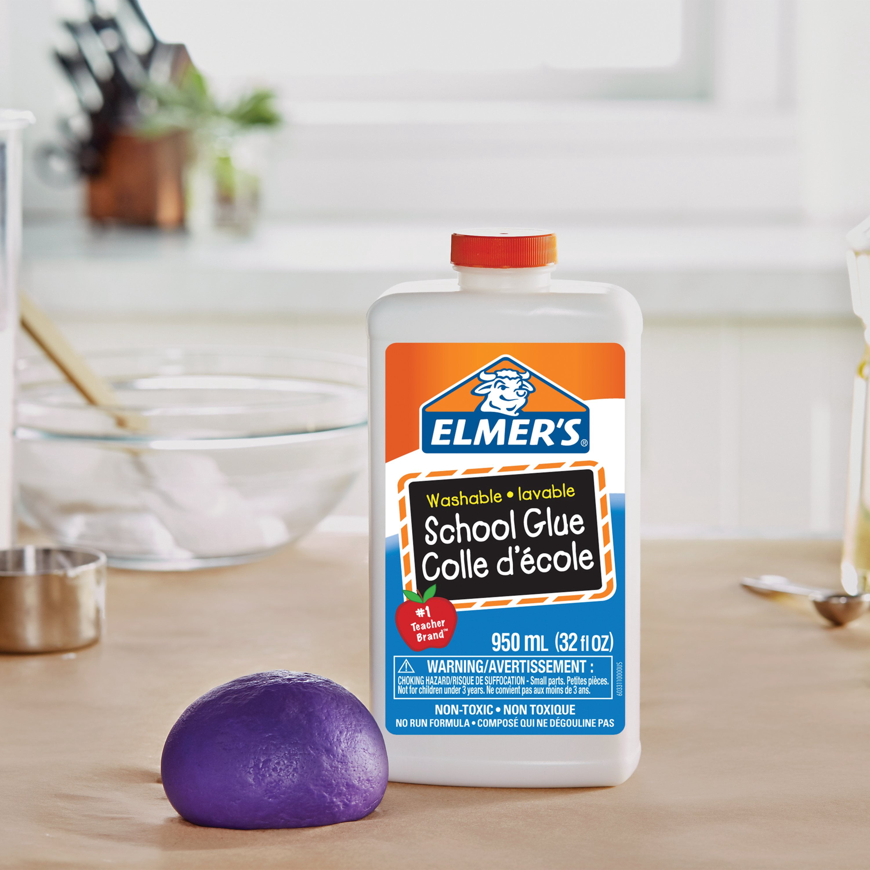Elmer's Washable School Glue, White, Great for Making Slime, 950 mL