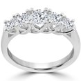thumbnail image 1 of 1 Ct 5-Stone Graduated Real Round Diamond Wedding Engagement Ring 14K White Gold, 1 of 2