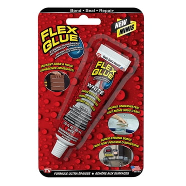 Flex Glue Mini Rubberized Waterproof Adhesive, White, 0.75 oz