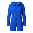 thumbnail image 5 of Combinaison Habillée Femme à Manches Longues à Capuche Combinaison Pyjama Décontractée Hiver Chaude Combinaison de Nuit Combinaisons et Barboteuses pour Femmes Décontractées en Liquidation, 5 of 5