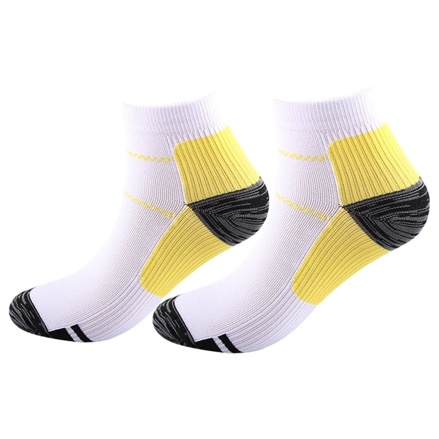 Wweixi 2piece Relieve Foot Fatigue Compression Socks For Greater Comfortable To Wear Ankles Socks yellow S/M 1Set
