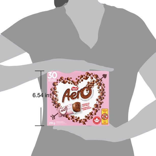 Aero Valentine Mini Bars, Milk Chocolate, Individually Wrapped