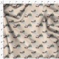 thumbnail image 4 of Soimoi White Modal Satin Fabric Pine Tree & Cottage Nature Fabric Prints By Yard 42 Inch Wide, 4 of 5