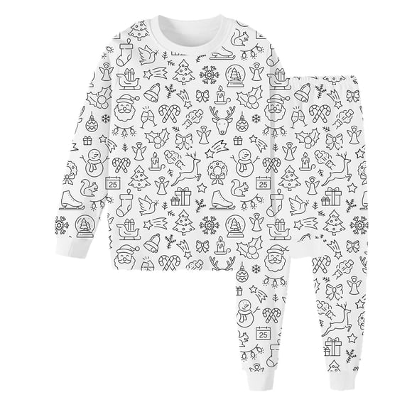 FhsagQ Pyjamas Pyjamas pour Garçons Taille 16 Enfant Bricolage Peint à la Main Ensemble de Vêtements d'Intérieur à Colorier Ensembles de Pyjama pour Garçon et Fille Peuvent Jouer avec et Porter Pyjamas pour Garçons Taille 7 Coton Blanc 7-8 Ans