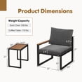 thumbnail image 2 of Costway Ensemble de Mobilier de Patio 3 Pcs avec Coussins Doux Cadre en Aluminium Résistant aux Intempéries Extérieur, 2 of 7