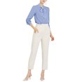 thumbnail image 2 of INSPIRE CHIC Blouse Chemise à Manches Longues de Travail pour Femmes à Col Noué Boutonnée, 2 of 5