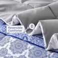 thumbnail image 4 of Floral Printed Queen Comforter Set with Sheets Lightweight Piece Bed in A Bag Comforter Set Vintage Yellow and Grey Flower Pattern Farmhouse Bedding Set, 4 of 7