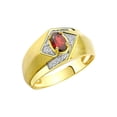 thumbnail image 3 of RYLOS Mens Rings Yellow Gold Plated Silver Ring 6X4MM Oval Shape Gemstone & Diamond Ring Garnet January Birthstone Rings For Man Silver Rings, Size 13, 3 of 7