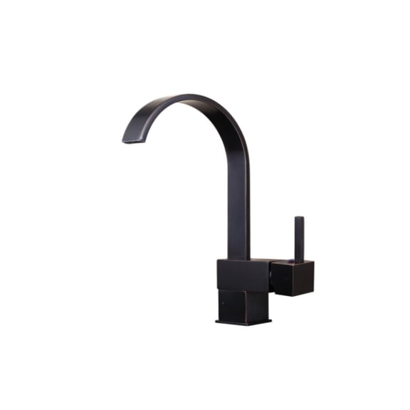 DROP Bath and Kitchen DR091022 Single Hole Kitchen Sink Faucet with Round shape in Black color
