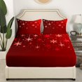 thumbnail image 2 of YST Draps de Lit de Noël Rouges pour Enfants, Drap-Housse à Imprimé Flocons de Neige Format Double, Literie Joyeux Noël Bonne Année Drap, Housse de Lit Saisons d'Hiver (Poche Profonde), 2 of 5