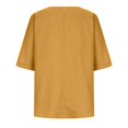 thumbnail image 4 of asjyhkr Womens Linen T Shirts Loose Fitting V Neck Button Lightweight Summer Tops Solid Color Tees, 4 of 7